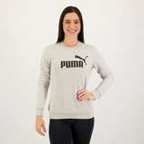 Moletom Puma Ess Logo Tr Feminino Cinza