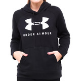 Moletom Under Armour Rival Fleece Canguru Preto Feminino