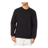 Moletom Unissex Liso Blusa Gola Redonda Sem Capuz Casual 
