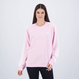 Moletom adidas 3 Stripes Logo Feminino Rosa