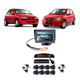 Monitor Fixo Celta Câm Frontal Câm Ré Sensor Estacionamen 8p
