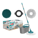 Mop Girátorio Fit Spin Com 3 Refil-microfibra/tira Po/pesada