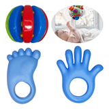 Mordedor Bebe Pezinho Mãozinha E Bolinha Alivio Infantil +3m