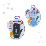 Mordedor Controle Remoto Bebe Pezinho Kit Dentição Gengiva Cor Mãozinha Azul/controle Preto
