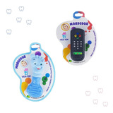 Mordedor Controle Remoto Bebe Pezinho Kit Dentição Gengiva Cor Pezinho Azul/controle Preto