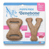 Mordedor P/ Cães Benebone Puppy Bacon Wishbone & Dental Chew