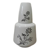 Moringa Copo Porcelana Decoração Arabesco Preto 800 Ml.