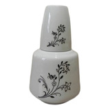 Moringa Copo Porcelana Decoração Arabesco Preto 800 Ml.