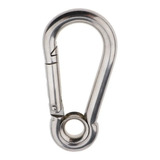 Mosquetão Trava Automática 8mm X 80mm Com Olhal Inox