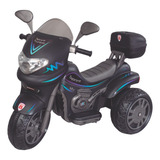 Moto Elétrica Infantil Sprint Triciclo Preta Som E Luz 12v
