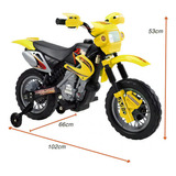 Moto Elétrica Motocross Amarela Luzes E