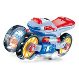 Moto Radical Infantil Giros Loucos Com Luzes 4d E Sons Cor Azul-aço Personagem Moto Giro Radical