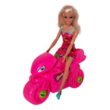 Moto Rosa + Boneca Barbie Mattel Original Lacrada Acessórios