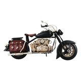 Motocicicleta Preta Enfeite Decorativo Vintage 15x28x12 Cm Cor Preto
