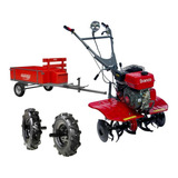 Motocultivador Com Carreta Tratorito Branco Bttg 6,5hp