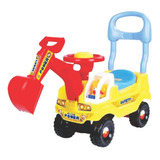 Motokinha Escavadeira Infantil Primeiros Passos Bebê Cor Amarelo