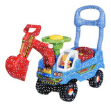 Motokinha Escavadeira Infantil Primeiros Passos Bebê Cor Azul