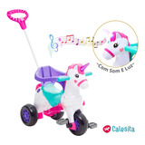 Motoquinha Infantil Musical Unicórnio Passeio E Pedal Bebê