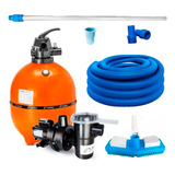 Motor Bomba 3/4cv + Filtro F550 Kit Limpeza Piscinas