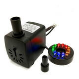 Motor Bomba Submersa 450l/h Bombinha Fonte Aquário Luz Led