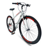 Mountain Bike Ello Bike Velox Aro 26 21v Freios V-brakes Câmbios Ltx Cor Branco/vermelho Com Descanso Lateral