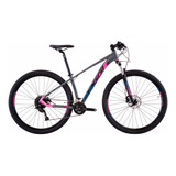 Mountain Bike Oggi Big Wheel 7.0 2022 Aro 29 17 18v Câmbios Shimano Alivio M3120 Y Shimano Alivio M3100 Cor Cinza/rosa/azul