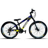 Mountain Bike Vikingx Tuff 25 Aro 26 13.5 21v Freios De Disco Mecânico Câmbios Shimano Cor Preto/amarelo