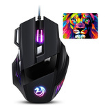 Mouse Gamer Para Jogo 3200dpi Óptico Led Rgb Usb + Mouse Pad