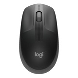 Mouse Logitech Wireless M190 Cinza Tamanho Grande Blister