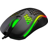 Mouse Para Jogos Arejado Led Colorido Com Fio Usb Preto
