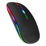 Mouse Sem Fio Recarregável Ergonômico Wi-fi Rgb Gamer Cor Preto