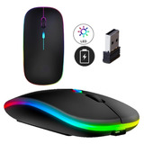 Mouse Sem Fio Recarregável Wireles Optico Led Rgb