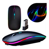 Mouse Wireless Recarregável Led Rgb 2.4 Ghz Sem Fio