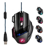 Mouse X7 Gamer Rgb Cabo Nylon 7 Botões Usb Cor Preto