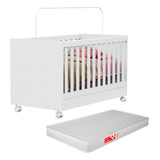Móveis Bela Berço Americano Caminha Multifuncional 3 X 1 Com Colchão Impermeavel Cor Branco