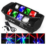 Moving Spider Beam 8 Leds Rgbw Strobo Iluminação Festa Dj