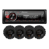 Mp3 Pioneer Bluetooth + 4 Alto Falantes Jbl 6 Pol 6trfx50