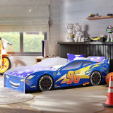 Ms Móveis Mini Cama Carro Montessoriana De Corrida Mcqueen Para Quarto De Criança Menino Infantil Cor Azul