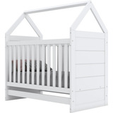Ms Móveis Montessoriano Henn Berço Vira Mini Cama Americano Multifuncional Para Quarto De Nenê Menino E Menina Cor Branco