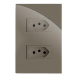 Mt - Cj Tomada Dupla 10a Montado 4x2 - Recta Fendi Gloss