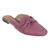Mule Sapatilha Feminina Bico Quadrado Tamanco Flat 44.04