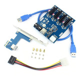 Multiplicador Pci-e 1 Pra 4 Slots X1 Rig Mineração * Cor Azul