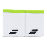 Munhequeira Babolat Logo Jumbo - Branco/verde Neon - Par