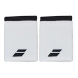 Munhequeira Babolat Logo Pequena - Branco Com Preto - Par