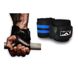 Munhequeira Faixa De Pulso + Strap Gripp Garra Fita Luva Par