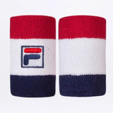 Munhequeira Fila Stripes G Par 4x4 Unisex Vermelha Branca