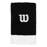 Munhequeira Wilson Grande Algodão Tenis Cor Preta/branco C/2
