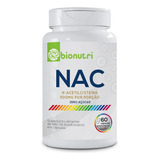 Nac N-acetilcisteína 60 Cápsulas 500mg Zero Açúcar -bionutri Sabor Sem Sabor