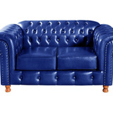 Namoradeira Chesterfield Com Capitonê Luís Xv Azul Ha
