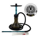 Narguile Sultan Hookah Temple Skmt - Azul Com Vaso Fumê